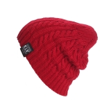 Červená zimní pletená čepice bez bambule nebo s bambulí A8/2
