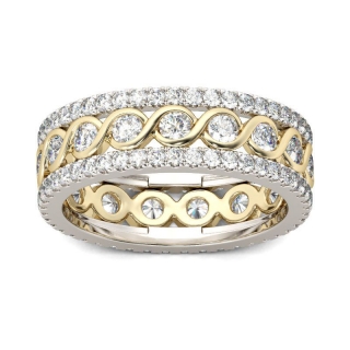  Dvoubarevný prsten s krystaly