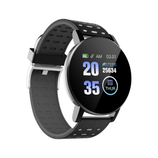 Chytré hodinky ID119  Fitness náramek v černé barvě