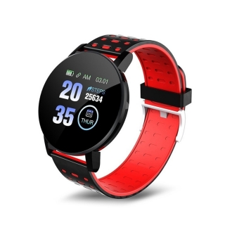 Chytré hodinky ID119  Fitness náramek v červené barvě