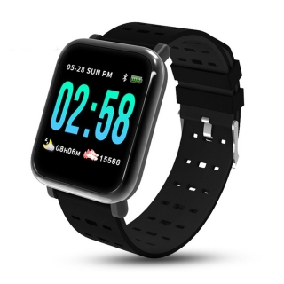 Chytré hodinky A6 Fitness náramek v černé barvě